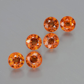 Gemas de granate espesartita naranja natural de 2,36 ct, corte redondo, VS