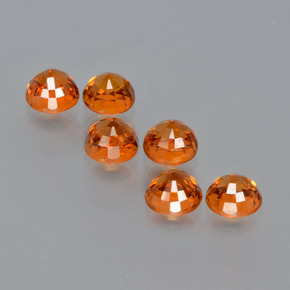 Gemas de granate espesartita naranja natural de 2,36 ct, corte redondo, VS