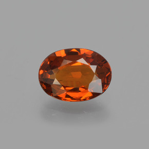 Hilo de espesartita Rojo medio natural de 1.04 ct, Corte Óvalo, VVS-VS