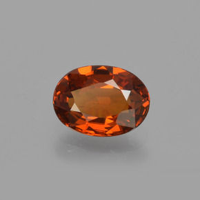 Hilo de espesartita Rojo medio natural de 1.04 ct, Corte Óvalo, VVS-VS