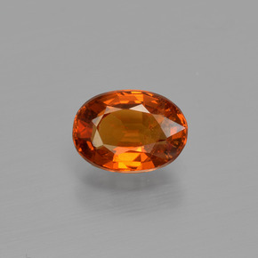 Granate espesartita naranja natural de 1,09 ct, corte óvalo, VS-SI