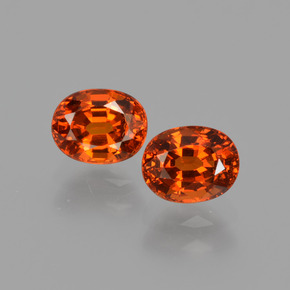Gemas de granate espesartita naranja natural de  ct, corte óvalo, VS
