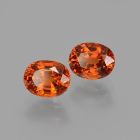 Gemas de granate espesartita naranja natural de  ct, corte óvalo, VS