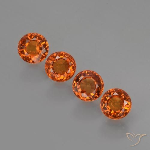 1.93ctw Natural Naranja fuego Hilo de espesartita, Redondo, VVS-VS