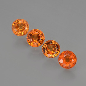 Gemas de Hilo de espesartita Naranja medio natural de 2.03 ct, Corte Redondo, VS