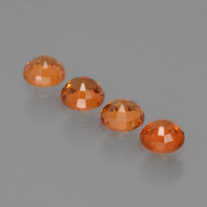 Gemas de Hilo de espesartita Naranja medio natural de 2.03 ct, Corte Redondo, VS