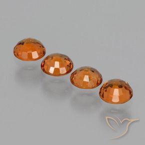 Gemas de Hilo de espesartita Naranja oscuro natural de 1.73 ct, Redondo, VS