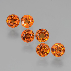 Gemas de Hilo de espesartita Naranja medio natural de 2.65 ct, Corte Redondo, VS