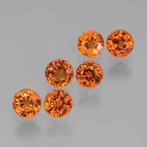 Gemas de Hilo de espesartita Naranja medio natural de 2.65 ct, Corte Redondo, VS