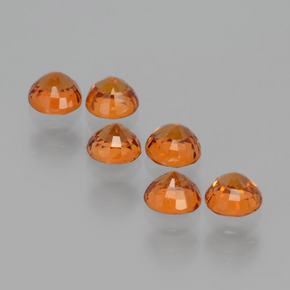 Gemas de Hilo de espesartita Naranja medio natural de 2.65 ct, Corte Redondo, VS