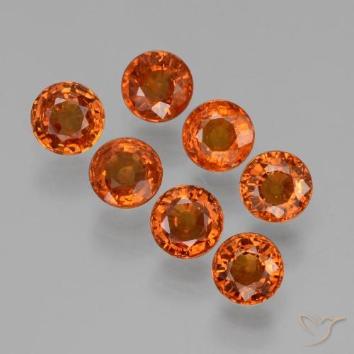 2.71ctw Natural Naranja fuego Hilo de espesartita, Redondo, VS