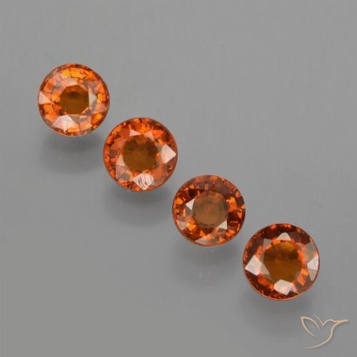 1.79ctw Natural Naranja fuego Hilo de espesartita, Redondo, VS