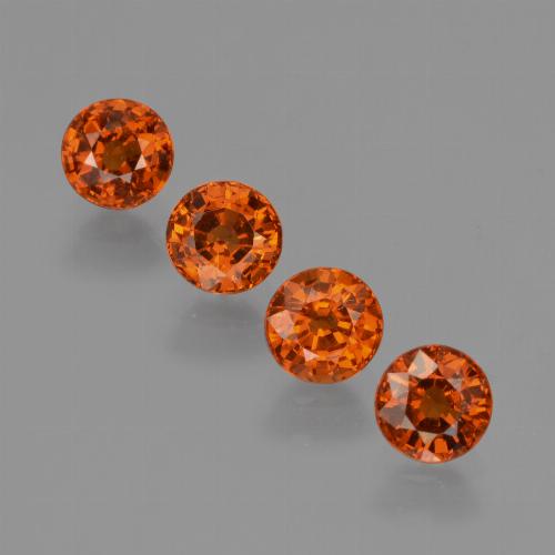 Gemas de granate espesartita naranja natural de 2,61 ct, corte redondo, VS