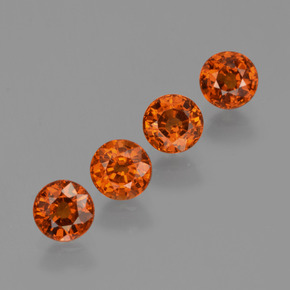 Gemas de granate espesartita naranja natural de 2,61 ct, corte redondo, VS