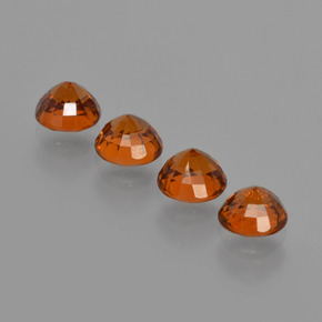 Gemas de granate espesartita naranja natural de 2,61 ct, corte redondo, VS