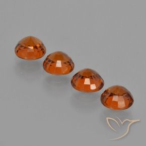 Gemas de Hilo de espesartita Naranja rojizo natural de 3.01 ct, Redondo, VS