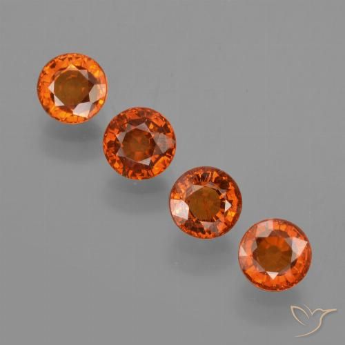 2.62ctw Natural Naranja rojizo Hilo de espesartita, Redondo, VS