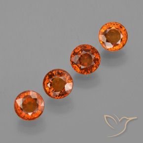 Gemas de Hilo de espesartita Naranja rojizo natural de 2.62 ct, Redondo, VS