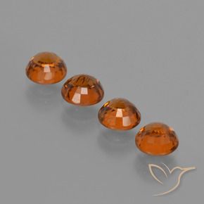 Gemas de Hilo de espesartita Naranja rojizo natural de 2.62 ct, Redondo, VS