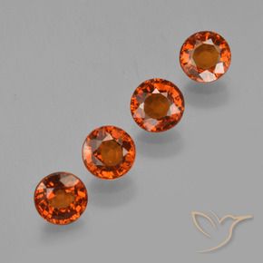Gemas de Hilo de espesartita Naranja rojizo natural de 2.61 ct, Redondo, VS