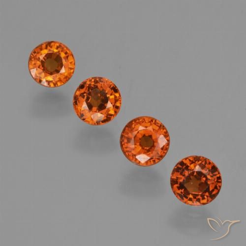 2.54ctw Natural Naranja oscuro Hilo de espesartita, Redondo, VS