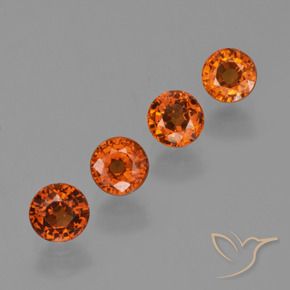 Gemas de Hilo de espesartita Naranja oscuro natural de 2.54 ct, Redondo, VS