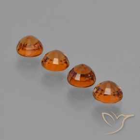Gemas de Hilo de espesartita Naranja oscuro natural de 2.54 ct, Redondo, VS