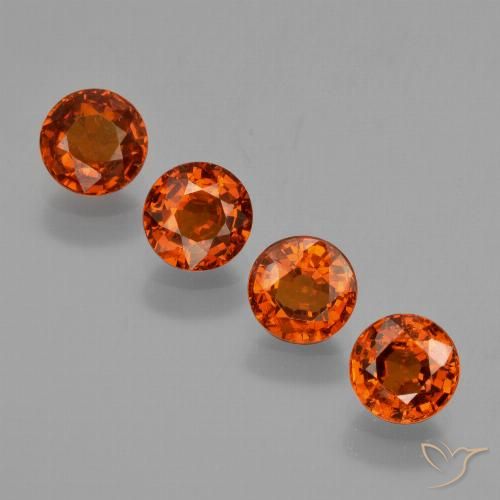 2.86ctw Natural Naranja fuego Hilo de espesartita, Redondo, VS