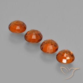 Gemas de Hilo de espesartita Naranja fuego natural de 2.86 ct, Redondo, VS