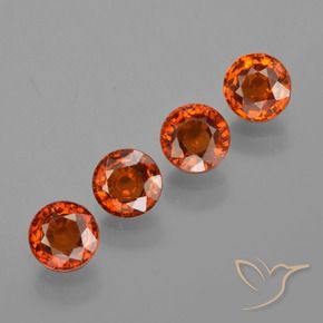 Gemas de Hilo de espesartita Naranja oscuro natural de 2.43 ct, Redondo, VS