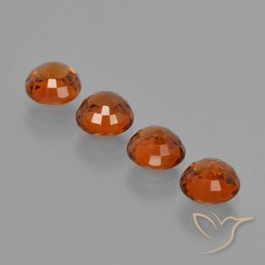 Gemas de Hilo de espesartita Naranja oscuro natural de 2.43 ct, Redondo, VS