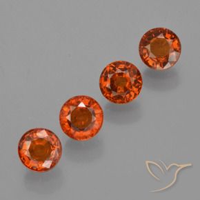 Gemas de Hilo de espesartita Naranja oscuro natural de 2.29 ct, Redondo, VS