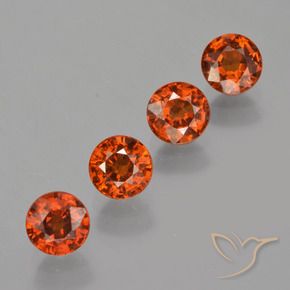 Gemas de Hilo de espesartita Naranja oscuro natural de 2.68 ct, Redondo, VS