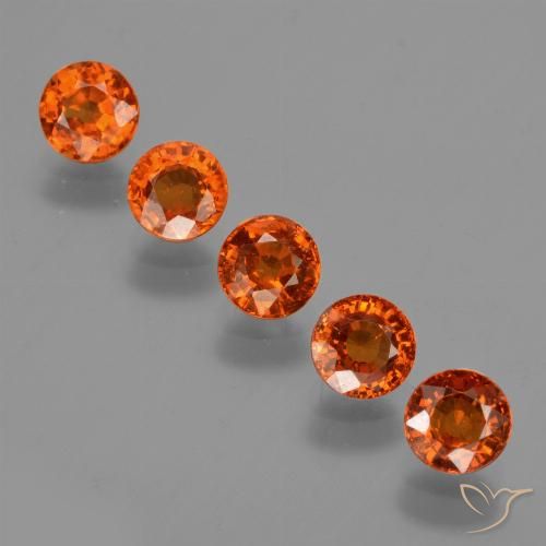 2.85ctw Natural Naranja oscuro Hilo de espesartita, Redondo, VS-SI