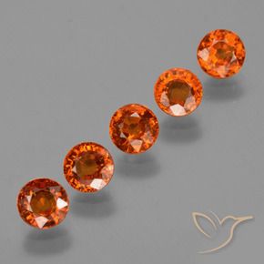 Gemas de Hilo de espesartita Naranja oscuro natural de 2.85 ct, Redondo, VS-SI