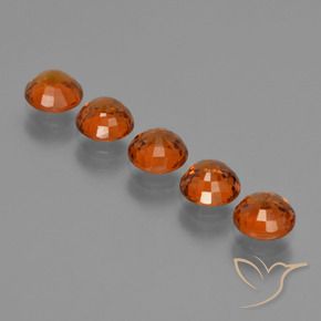 Gemas de Hilo de espesartita Naranja oscuro natural de 2.85 ct, Redondo, VS-SI