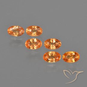 Gemas de Hilo de espesartita Naranja medio natural de 2.37 ct, Ovalada, VS-SI