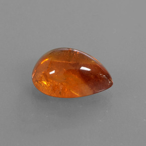 Hilo de espesartita Ámbar naranja natural de 5.39 ct, En forma de pera, Translúcido