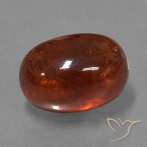 Hilo de espesartita Naranja oscuro natural de 11.22 ct, Ovalada, Translúcido