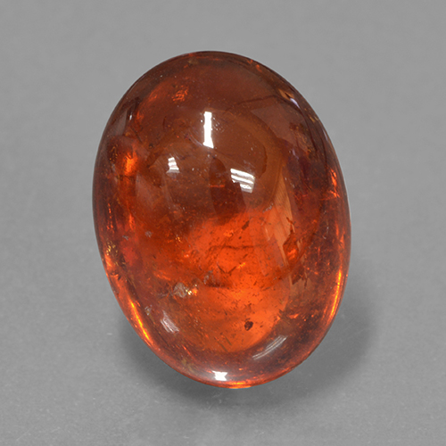 Hilo de espesartita Naranja fuego natural de 14.06 ct, Corte Óvalo, Translúcido