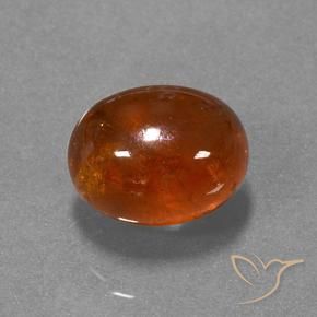 Hilo de espesartita Naranja medio natural de 7.97 ct, Ovalada, Translúcido
