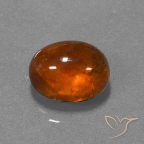 Hilo de espesartita Naranja medio natural de 7.97 ct, Ovalada, Translúcido