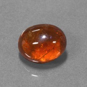 Hilo de espesartita Naranja oscuro natural de 7.05 ct, Corte Óvalo, Translúcido