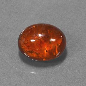 Hilo de espesartita Naranja oscuro natural de 7.05 ct, Corte Óvalo, Translúcido