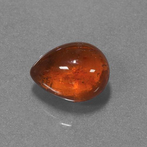 Hilo de espesartita Naranja oscuro natural de 5.89 ct, En forma de pera, Translúcido