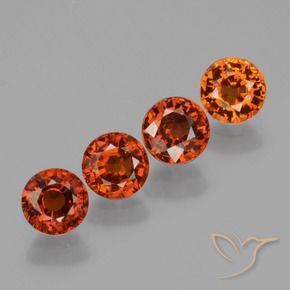Gemas de Hilo de espesartita Rojo oscuro natural de 3.04 ct, Redondo, VS