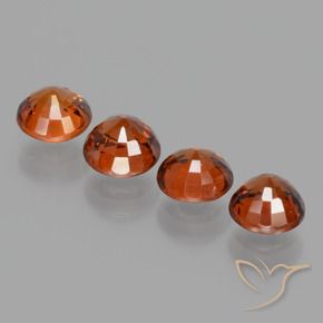 Gemas de Hilo de espesartita Rojo oscuro natural de 3.04 ct, Redondo, VS