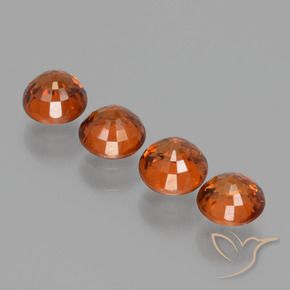 Gemas de Hilo de espesartita Rojo fuego natural de 2.20 ct, Redondo, VS