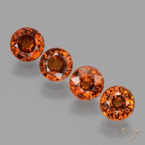 2.78ctw Natural Naranja oscuro Hilo de espesartita, Redondo, VS