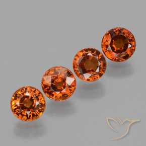 Gemas de Hilo de espesartita Naranja oscuro natural de 2.78 ct, Redondo, VS